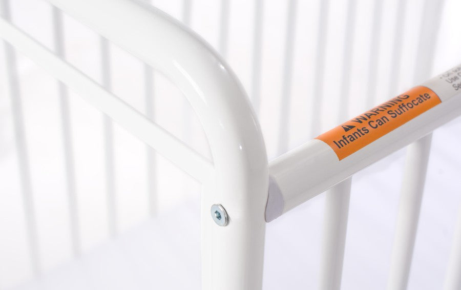 Chelsea™ Compact Steel Non-Folding Crib, Clearview, 4" Evacuation Casters