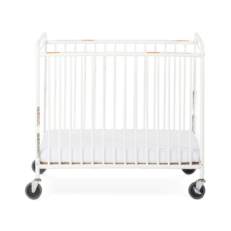 Chelsea™ Compact Steel Non-Folding Crib, Clearview, 4" Evacuation Casters