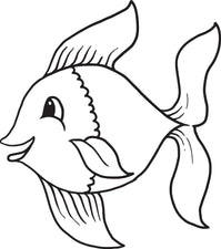Cartoon Fish Coloring Page #1