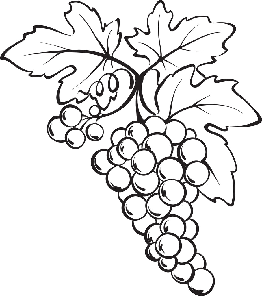 A Bunch of Grapes Coloring Page