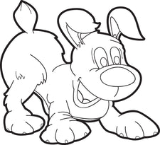 Cartoon Puppy Dog Coloring Page