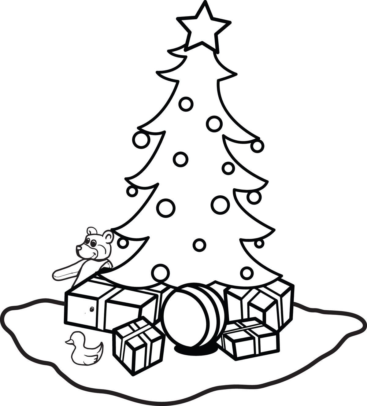 FREE Printable Christmas Tree Coloring Page for Kids