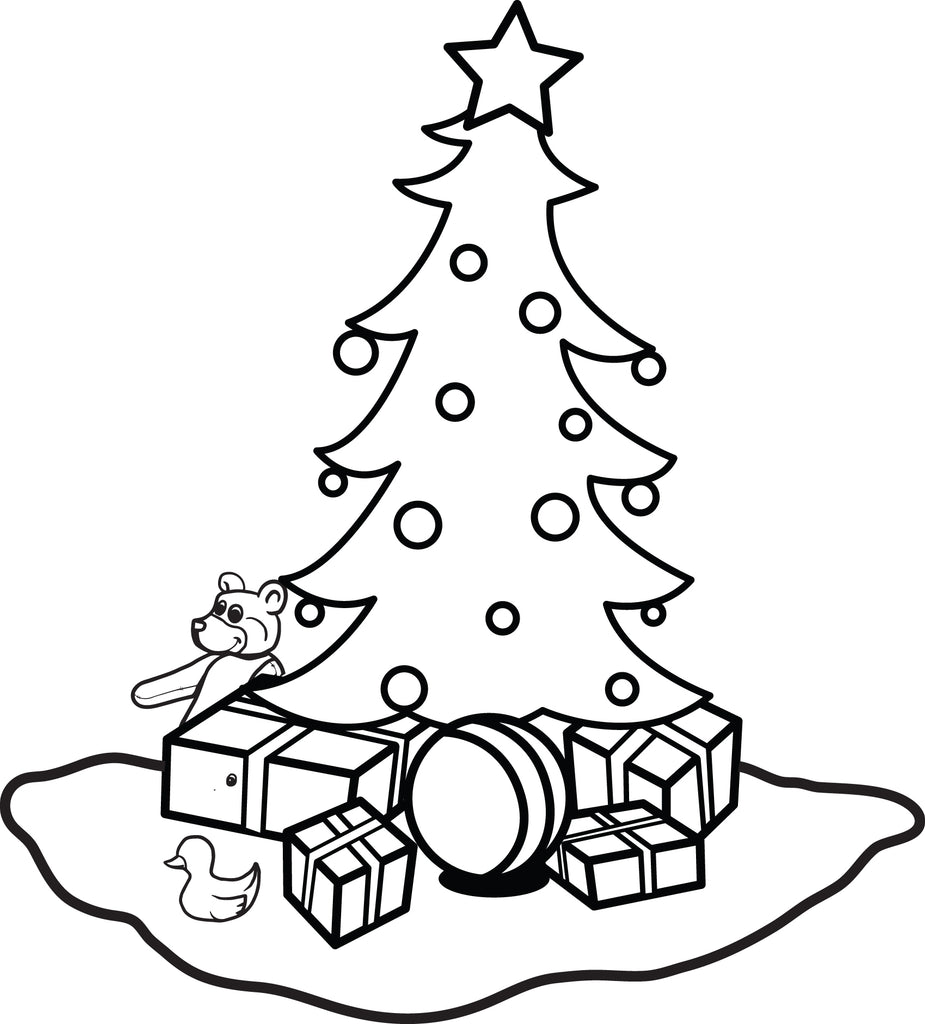 FREE Printable Christmas Tree Coloring Page for Kids