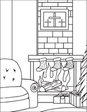 Christmas Stockings Coloring Page #6
