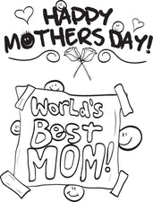 World's Best Mom! Mother's Day Coloring Page