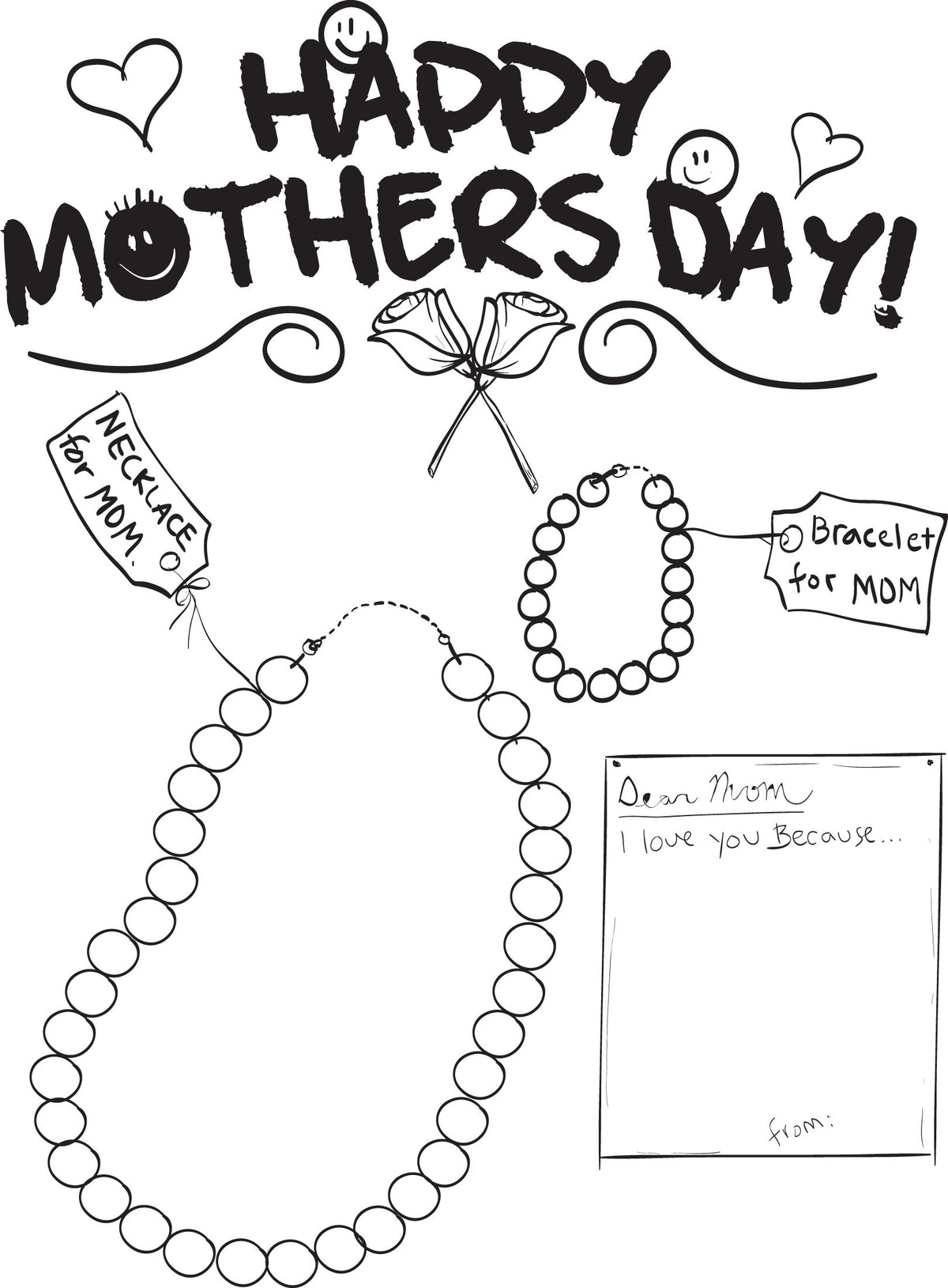 Happy Mother's Day Coloring Page