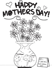 Mother's Day Flowers Coloring Page #1