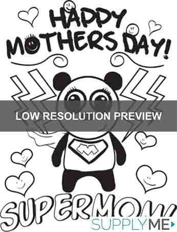 Supermom Mother's Day Coloring Page