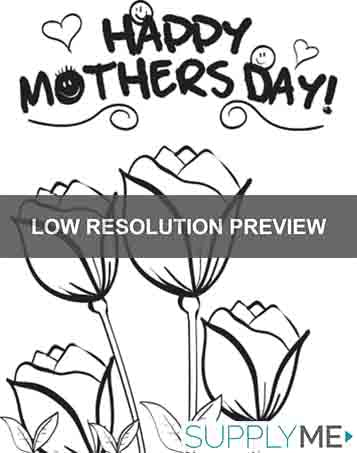 Mother's Day Flowers Coloring Page #3