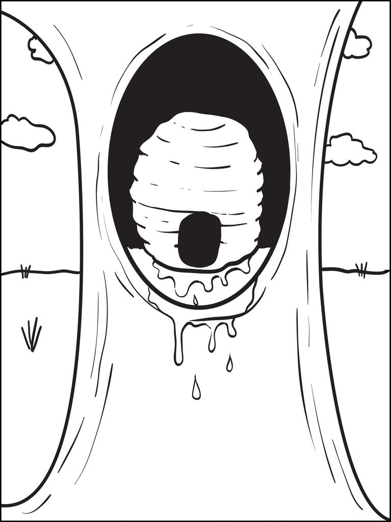 Beehive Coloring Page #1