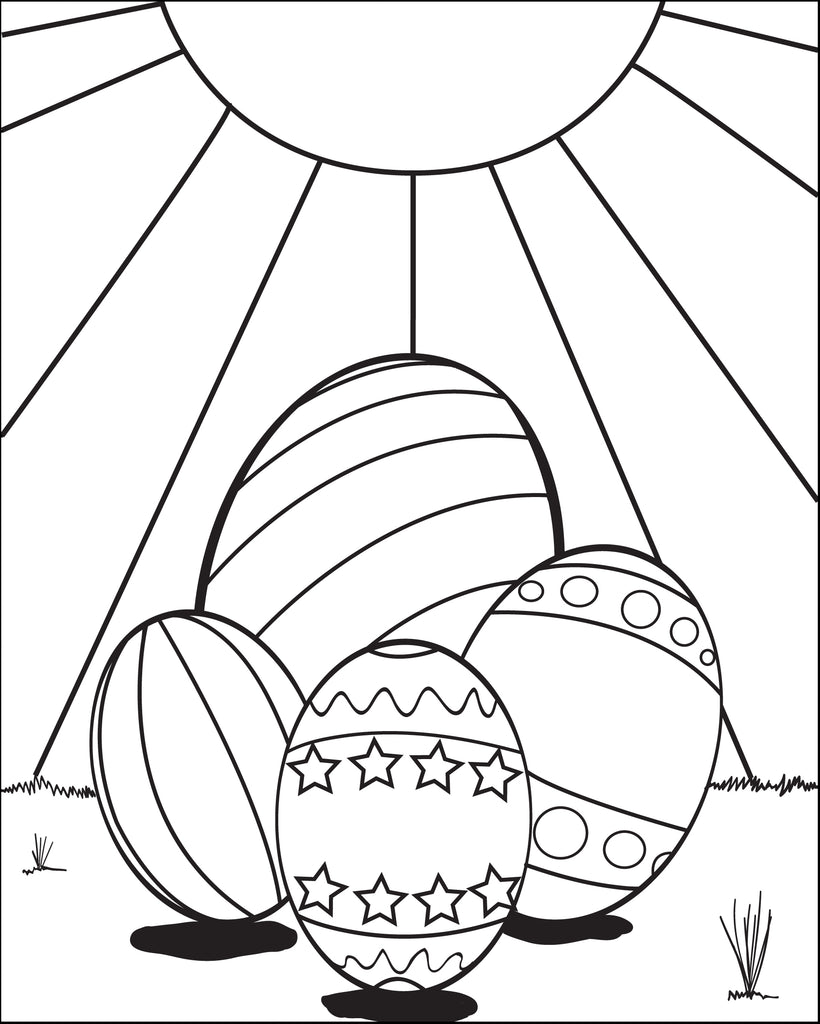 Easter Eggs Coloring Page #1