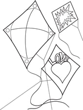 Three Kites Coloring Page