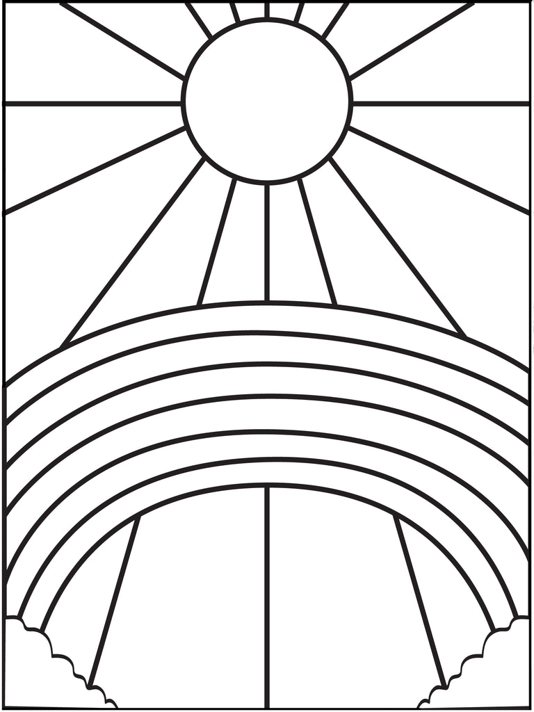 Rainbow and Sun Coloring Page