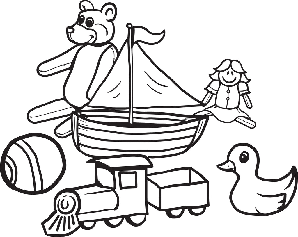 Christmas Toys Coloring Page #1