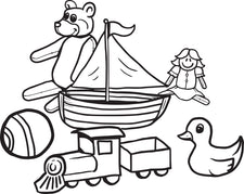Christmas Toys Coloring Page #1