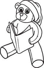 FREE Printable Christmas Teddy Bear Coloring Page for Kids