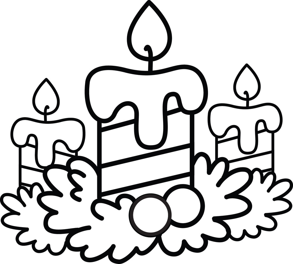 Christmas Candles Coloring Page #2