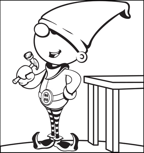 FREE Printable Elf Coloring Page for Kids