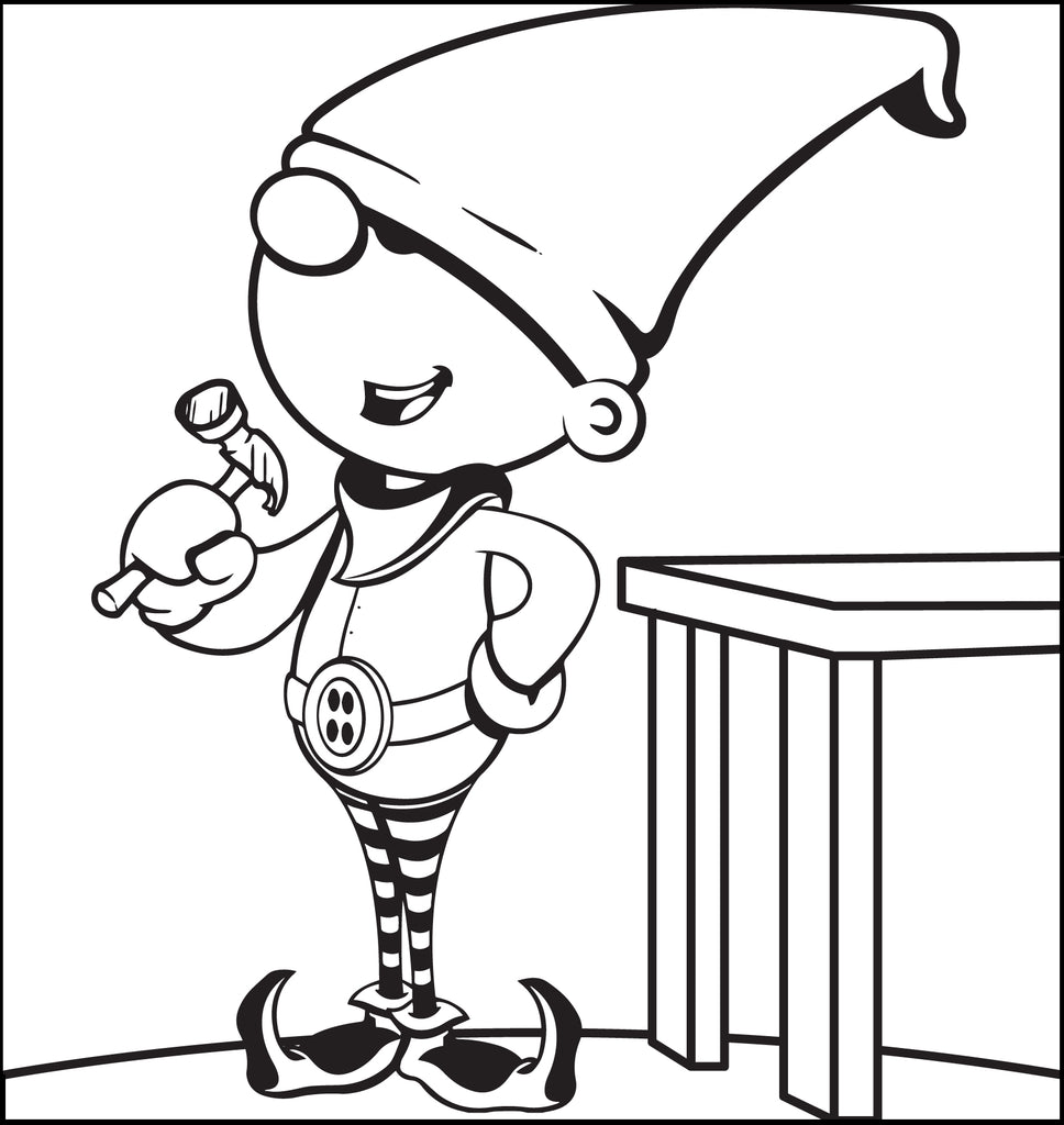 FREE Printable Elf Coloring Page for Kids