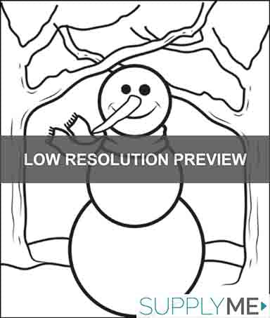 Printable Snowman Coloring Page for Kids #3