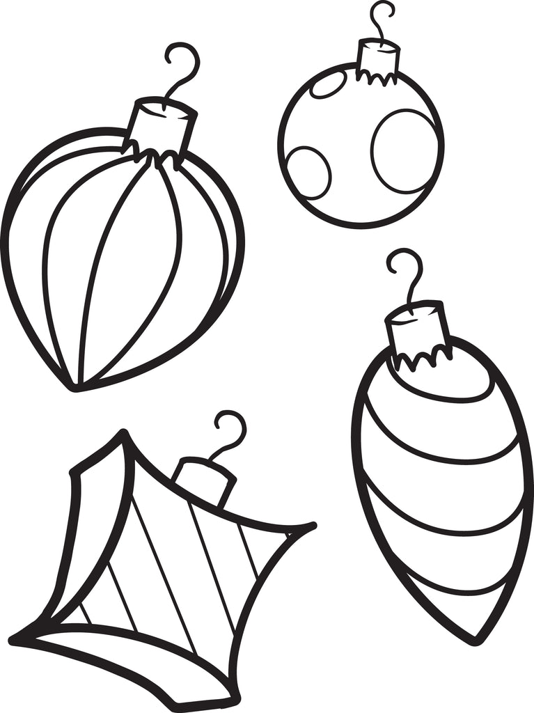 FREE Printable Christmas Ornaments Coloring Page for Kids