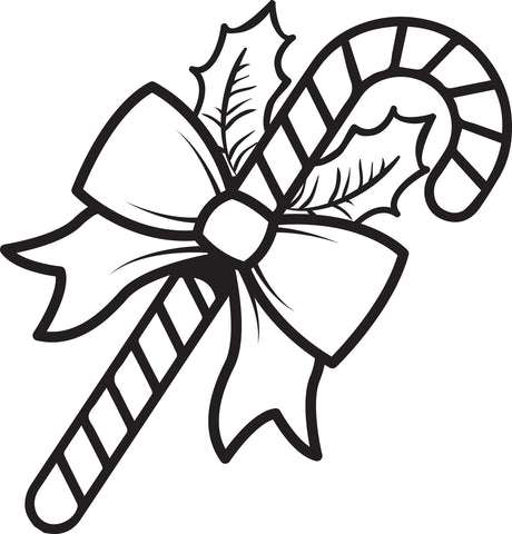 FREE Printable Candy Cane Coloring Page for Kids