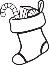 Christmas Stocking Coloring Page #1