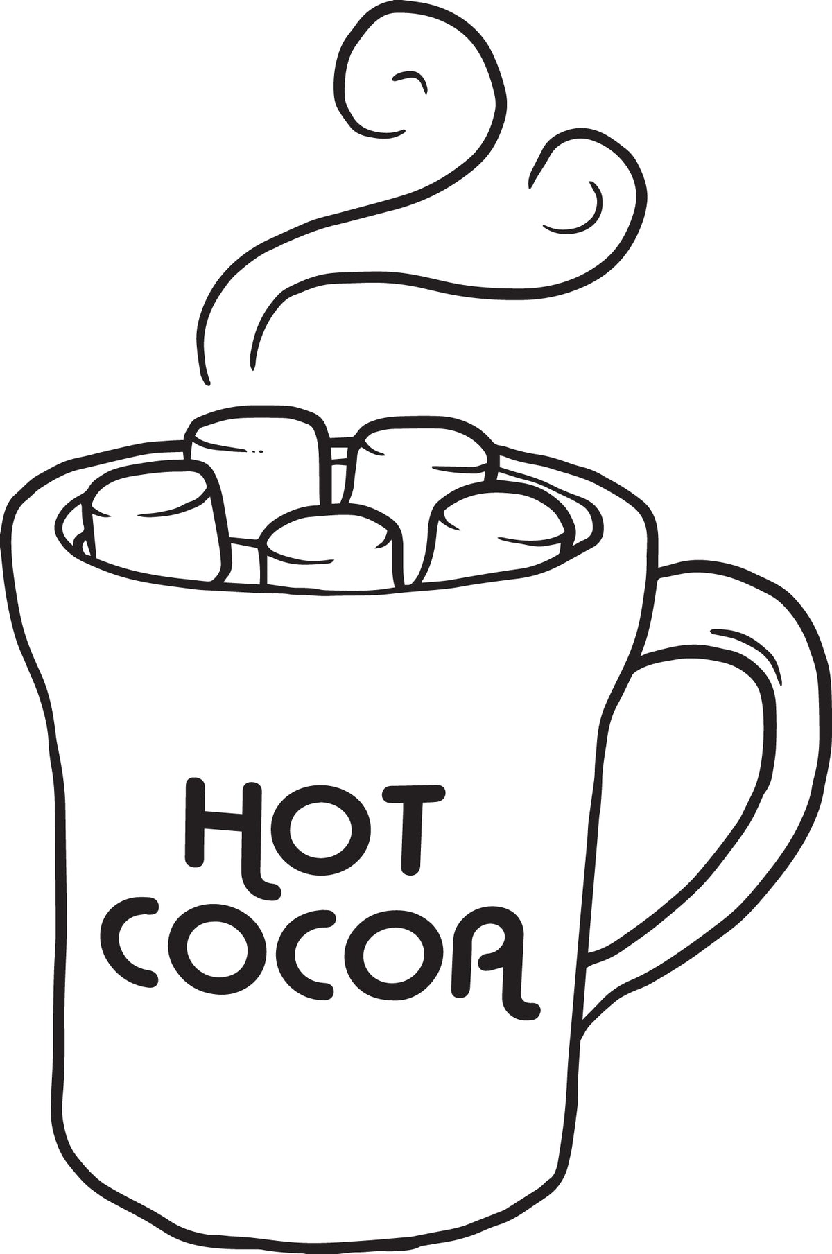 FREE Printable Hot Chocolate Winter Coloring Page for Kids