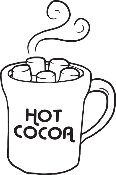 FREE Printable Hot Chocolate Winter Coloring Page for Kids