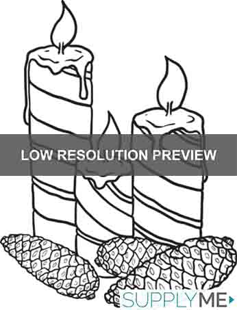 Christmas Candles Coloring Page #1