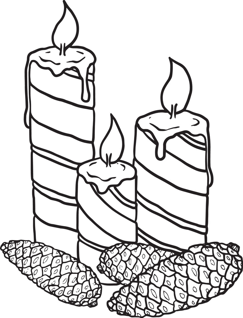 Christmas Candles Coloring Page #1