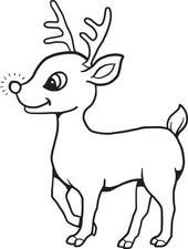 FREE Printable Baby Reindeer Christmas Coloring Page for Kids