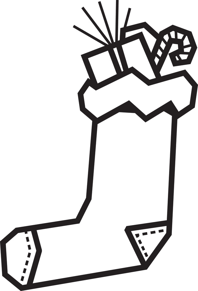 Christmas Stocking Coloring Page #3