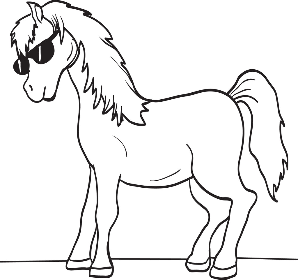 Cartoon Horse Coloring Page #1