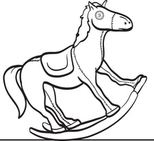 Rocking Horse Coloring Page