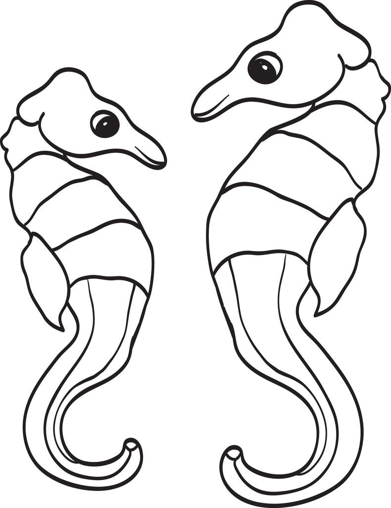 Seahorses Coloring Page