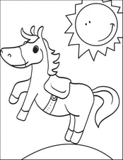 Cartoon Horse Coloring Page #3