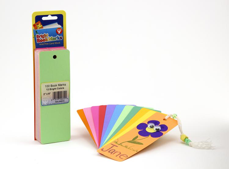 Blank Bookmarks - 100 Assorted Colors