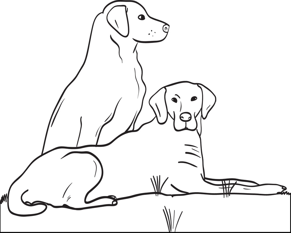 Two Big Dogs Coloring Page