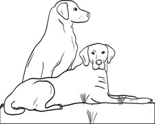 Two Big Dogs Coloring Page