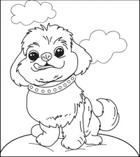 Cute Fluffy Puppy Dog Coloring Page