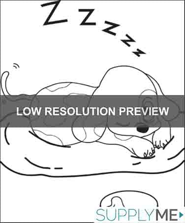 Sleeping Puppy Dog Coloring Page