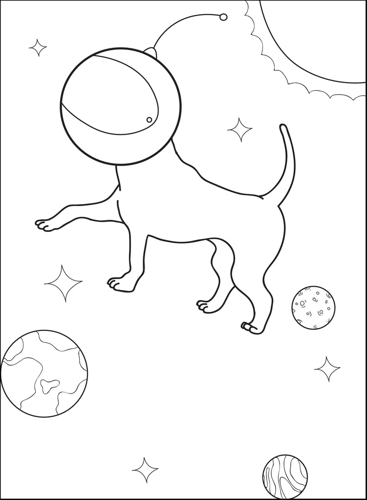 Space Dog Coloring Page