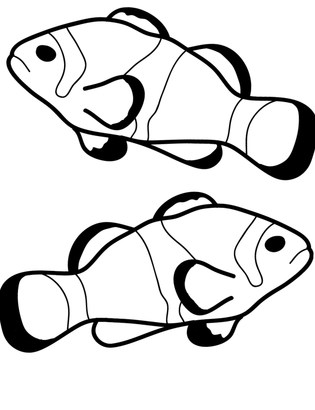 Two Fish Printable Simple And Funny One Fish Two Fish Coloring Pages For Toddlers