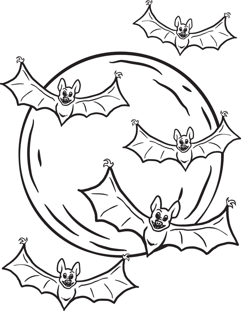 FREE Printable Halloween Bats Coloring Page for Kids
