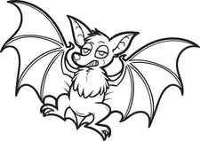 FREE Printable Cartoon Bat Coloring Page for Kids