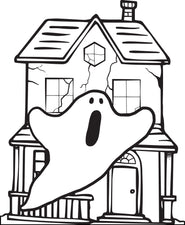 FREE Printable Halloween Haunted House Coloring Page for Kids