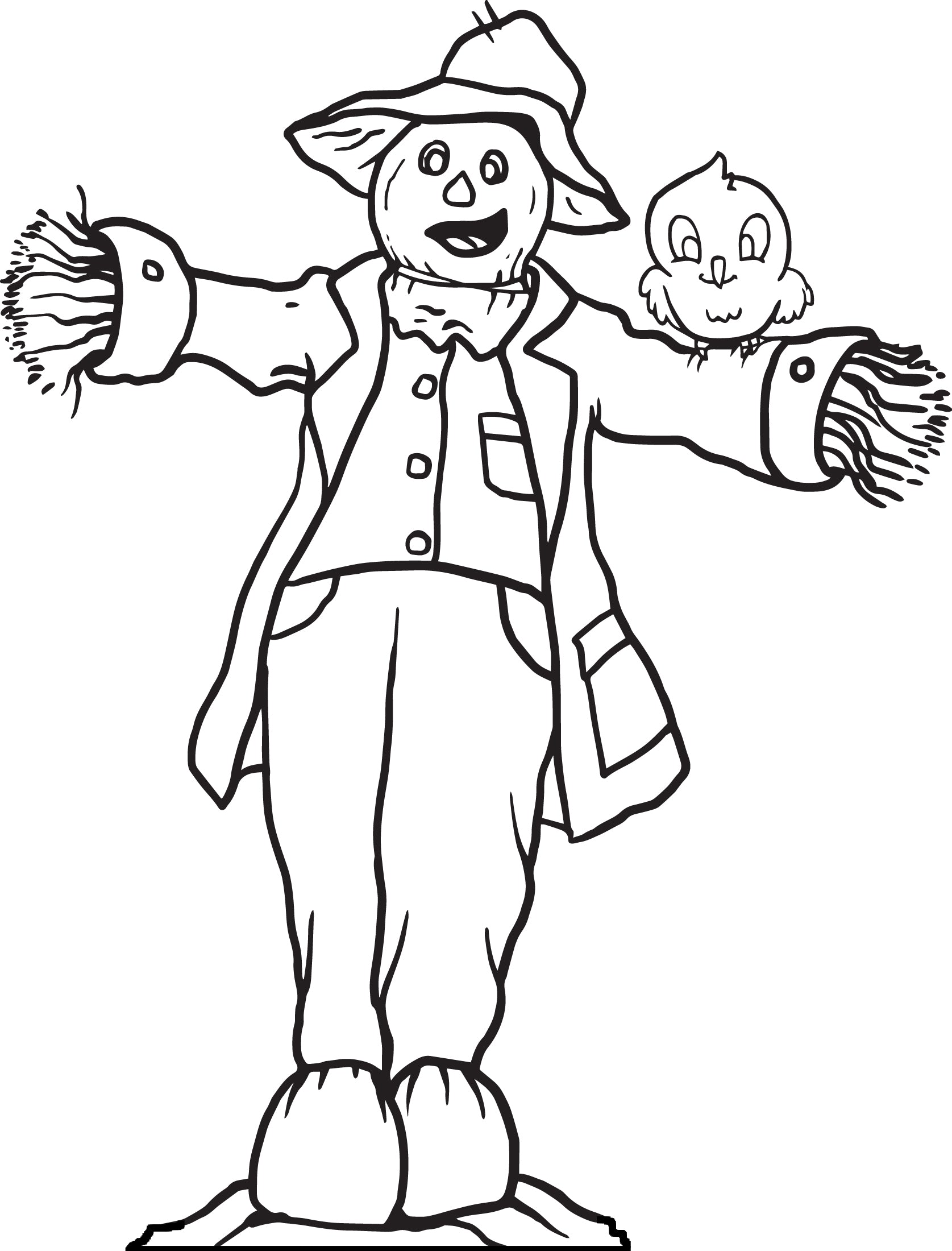 free printable scarecrow coloring page for kids #3 – supplyme