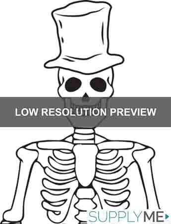 Printable Halloween Skeleton Coloring Page for Kids #1