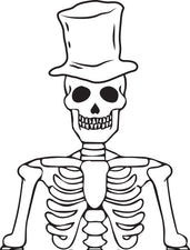 FREE Printable Halloween Skeleton Coloring Page for Kids
